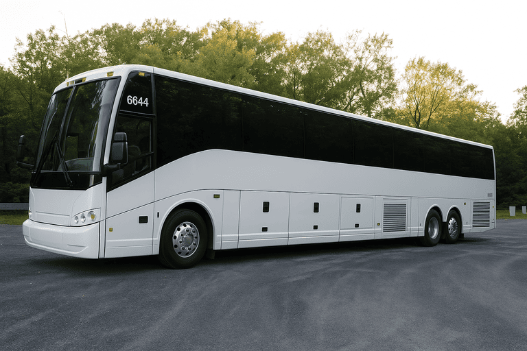 exterior of Charter Bus Rental Racine coach bus