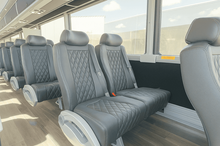 interior of Charter Bus Rental Racine charter bus